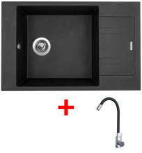 Sinks VARIO 780 Metalblack + Elasta nerez/černá 